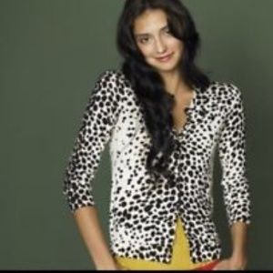 J. Crew Animal Print Cardigan Sweater